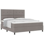 vidaXL Lit à ressorts avec matelas avec LED Taupe 180 x 200 cm tissu