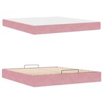 vidaXL Cadre de lit avec matelas avec matelas 2 Pièces Rose Velours