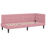 vidaXL Cadre de lit d'angle avec matelas 2 Pièces Gris Velours