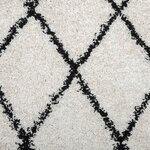 vidaXL Tapis shaggy à poils longs moderne crème et noir Ø 200 cm