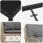 vidaXL Ensemble de salle à manger pour jardin 5 Pièces Beige Poly rotin