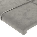 vidaXL Tête de lit avec oreilles Gris clair 103x23x118/128 cm Velours