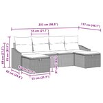 vidaXL Ensemble de canapé de jardin avec coussin 6 Pièces polyrotin