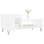 vidaXL Table basse Blanc brillant 100x50x45 cm Bois d'ingénierie