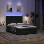 VidaXL Cadre de lit ottoman avec matelas noir 140x190 cm tissu