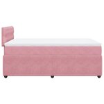 vidaXL Sommier à lattes de lit avec matelas rose 120x190 cm velours
