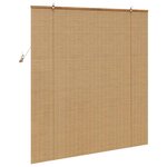 vidaXL Stores et Occultants avec des rideaux Marron Clair Bambou
