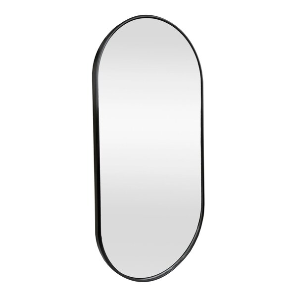 Miroir mural ovale 40 x 80 cm noir mat 03_0007957