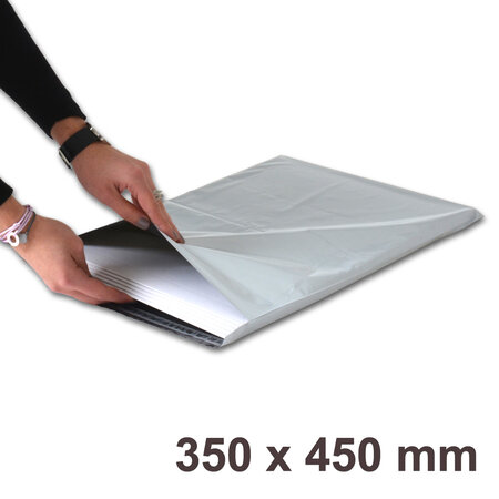 Lot de 100 pochettes plastique opaque blanche (26 x 38 cm + 4 cm)