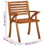 vidaXL Chaises de jardin 4 Pièces Bois d'acacia solide