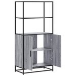 vidaXL Buffet haut sonoma gris 68x35x139 cm bois d'ingénierie et métal