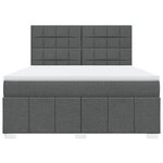 vidaXL Sommier à lattes de lit avec matelas Gris foncé 180x200cm Tissu