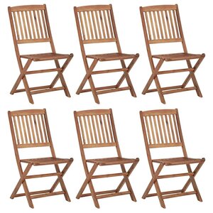 vidaXL Chaises pliables de jardin lot de 6 Bois d'acacia solide