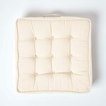 Coussin d'assise rehausseur en coton Beige  50 x 50 x 10 cm - HOMESCAPES
