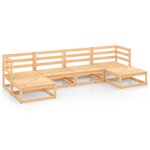 Salon de jardin meuble d'extérieur ensemble de mobilier 6 pièces bois de pin massif 02_0017002