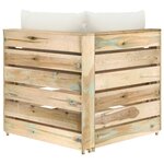 vidaXL Canapé d'angle sectionnel avec coussins Bois imprégné de vert