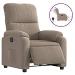 vidaXL Fauteuil inclinable électrique taupe tissu microfibre