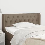 vidaXL Tête de lit avec oreilles Taupe 93x16x78/88 cm Tissu