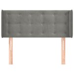 vidaXL Tête de lit avec oreilles Gris clair 93x16x78/88 cm Velours