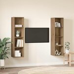 vidaXL Ensemble meuble TV 2 Pièces Marron 37 x 37 x 142 5 cm
