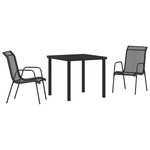vidaXL Ensemble de jardin 3 pièces noir en textilène et acier