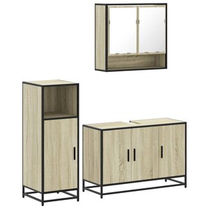 vidaXL Ensemble de meubles de salle de bain 3 Pièces chêne sonoma