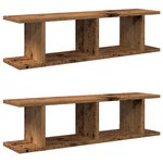 vidaXL Étagères murales 2 Pièces vieux bois 75x18x20 cm bois d'ingénierie