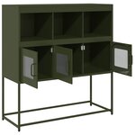 vidaXL Buffet vert olive 100 5x39x107 cm acier laminé à froid