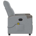 vidaXL Fauteuil de massage inclinable électrique gris clair tissu
