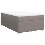 vidaXL Sommier à lattes de lit avec matelas taupe 120x190 cm tissu