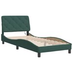 vidaXL Cadre de lit avec LED sans matelas vert foncé 90x200 cm velours