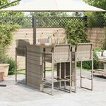 vidaXL Ensemble de bar de jardin 5 Pièces sans coussins gris poly rotin