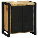 vidaXL Cabinet pour lavabo avec porte Marron Bois de manguier massif