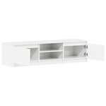 vidaXL Meuble TV blanc brillant 140x40x35 5 cm bois d'ingénierie