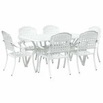 vidaXL Ensemble de salle à manger pour jardin 7 Pièces Blanc Aluminium