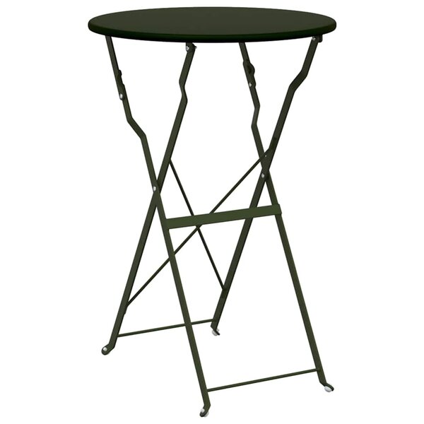 vidaXL Table bistrot Vert foncé Ø 50 x 71 cm Acier revêtu de poudre