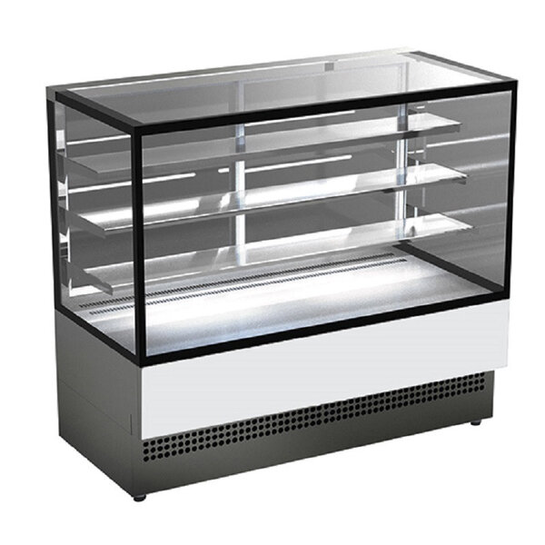 Vitrine chaude professionnelle ventilée - 3 etagères différentes couleurs - virtus - noir foncé ral9005 - acier inoxydable900 mm x