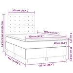 vidaXL Sommier à lattes de lit avec matelas noir 120x190 cm tissu