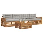 vidaXL Ensemble de canapés d'extérieur 5 pc Gris Naturel et Clair
