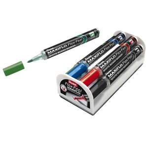 Marqueur pour tableau blanc Maxiflo Flex-Feel  kit 4 PENTEL