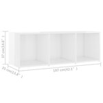 Vidaxl meubles tv 4 pièces blanc brillant 107x35x37 cm aggloméré