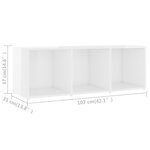 vidaXL Meubles TV 4 Pièces Blanc brillant 107x35x37 cm Aggloméré