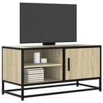 vidaXL Meuble TV chêne sonoma 80x34 5x40 cm bois d'ingénierie et métal