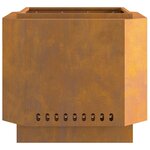 vidaXL Foyer sans fumée Marron 58 x 58 x 51 cm Acier Corten