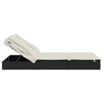 vidaXL Transat 2 places avec toit pliable noir 213x118x97 cm