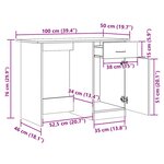 vidaXL Bureau vieux bois 100x50x76 cm bois d'ingénierie