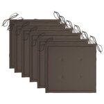 vidaXL Chaises de jardin empilables avec coussins lot de 6 Teck solide