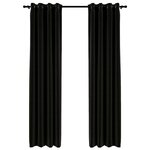 vidaXL Rideaux occultants Aspect de lin 2 Pièces Anthracite 140x245 cm