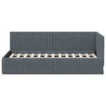 vidaXL Cadre de lit d'angle Gris foncé 90 x 190 cm Velours