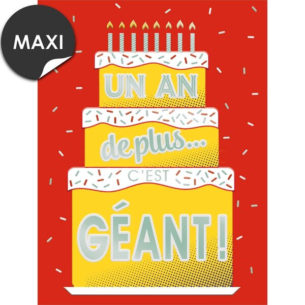Grande carte anniversaire un an de plus ! - draeger paris
